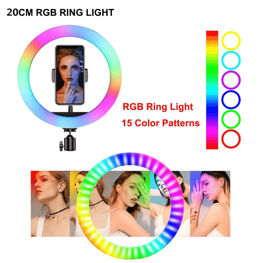 MJ-30 RGB LED Soft Ring Light With Stand-Selfie Light