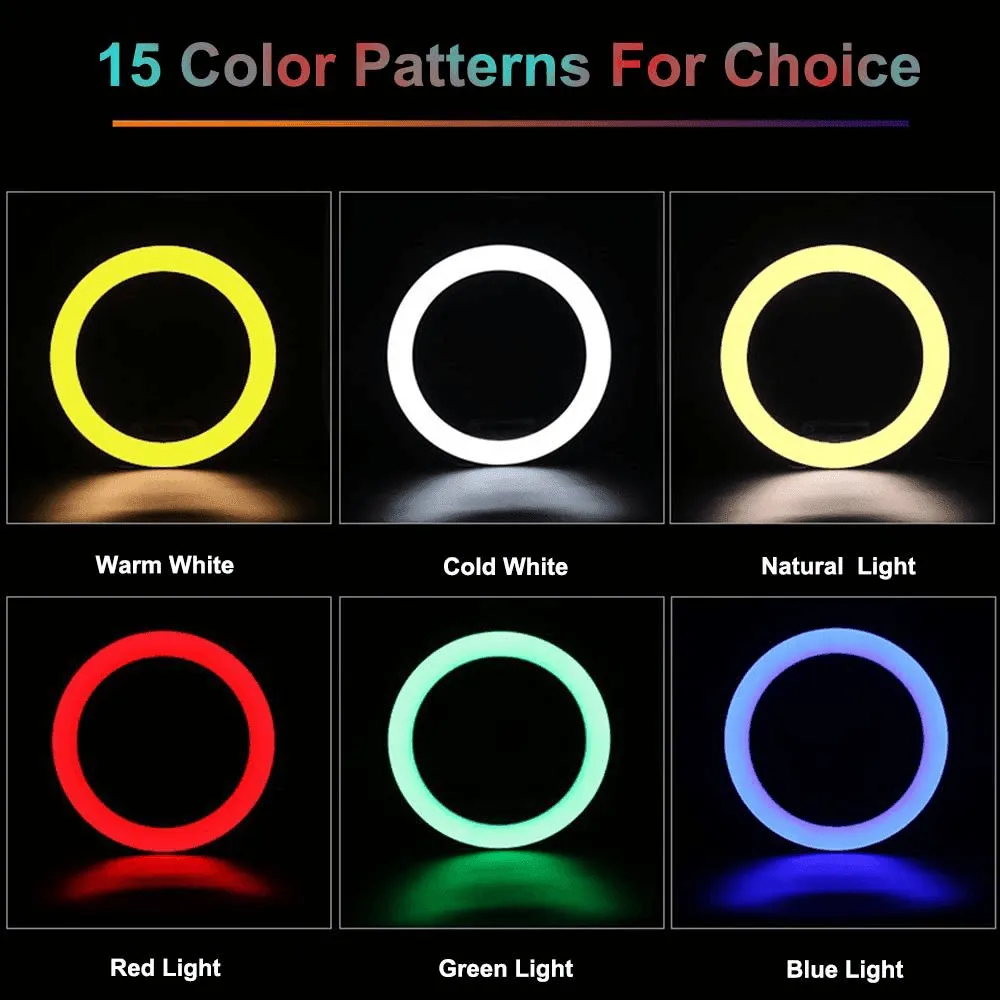 MJ-30 RGB LED Soft Ring Light With Stand-Selfie Light