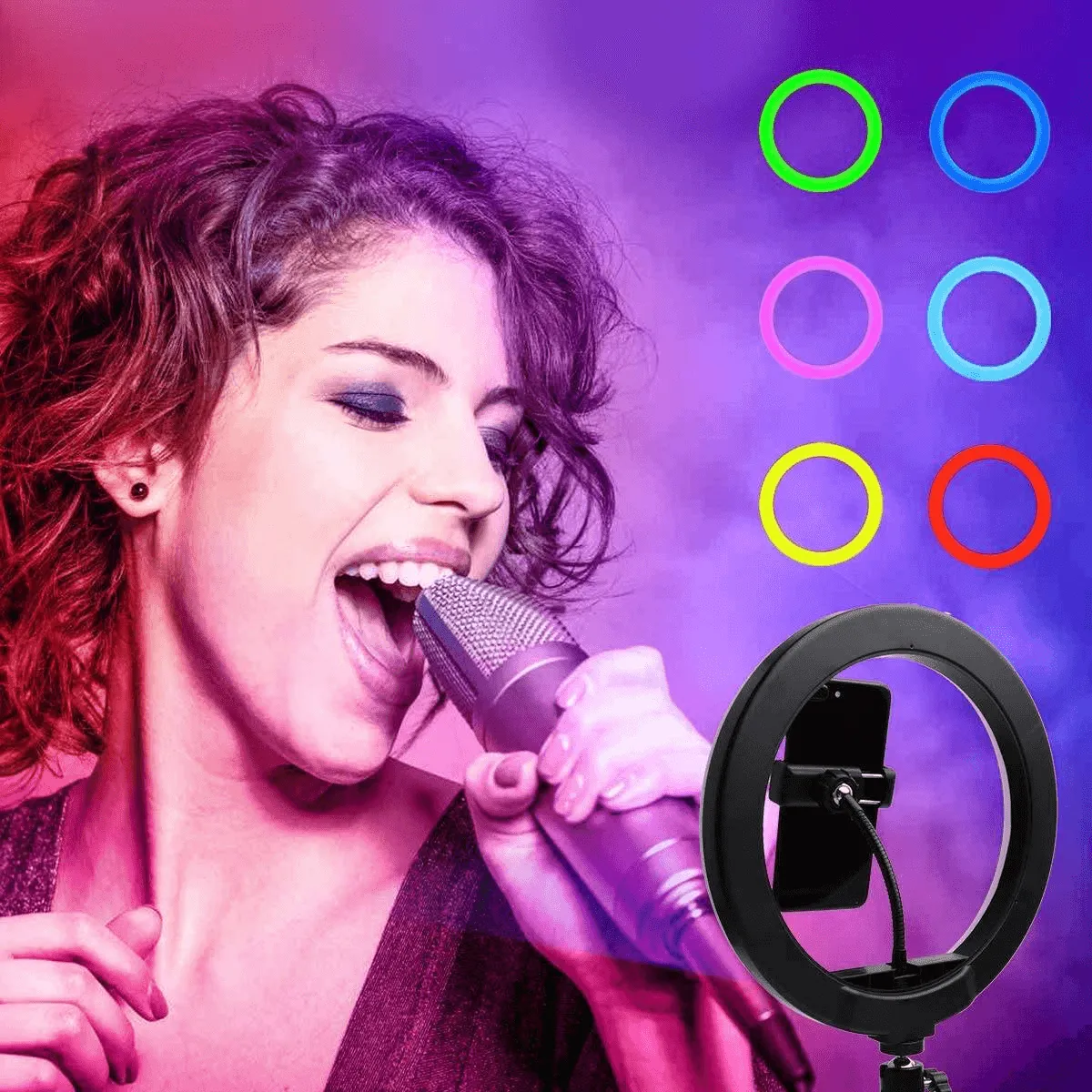 MJ-30 RGB LED Soft Ring Light With Stand-Selfie Light