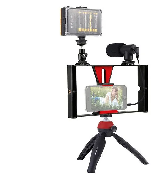 Mobile Live Rabbit Cage Set Microphone Tripod with Supplementary Light