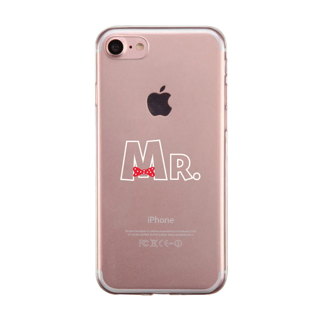 Mr. Mrs. Ribbon Couple Matching Phone Cases Elegant Chic Wedding