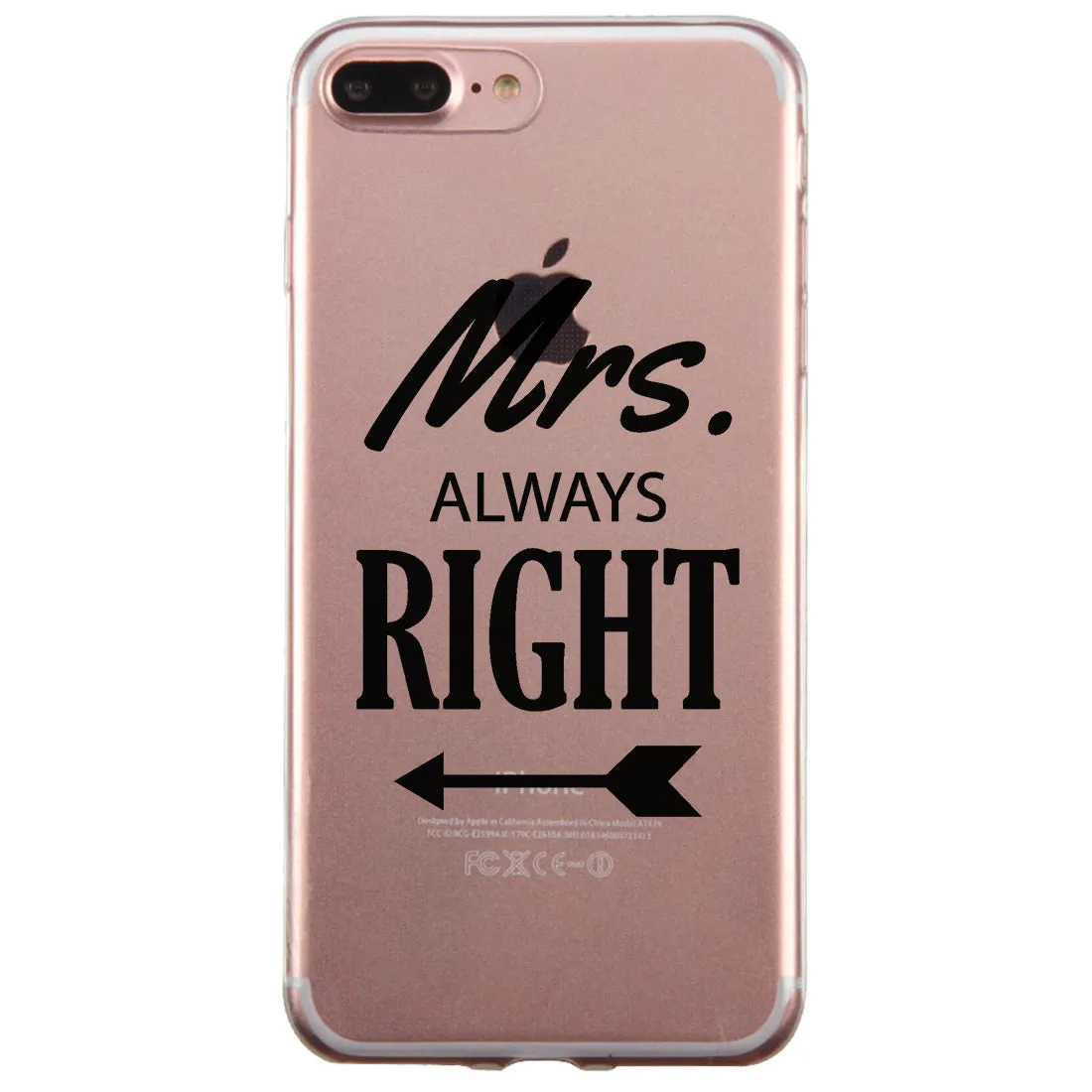 Mr. Mrs. Right Arrow Couple Matching Phone Cases Simple Modern Gift