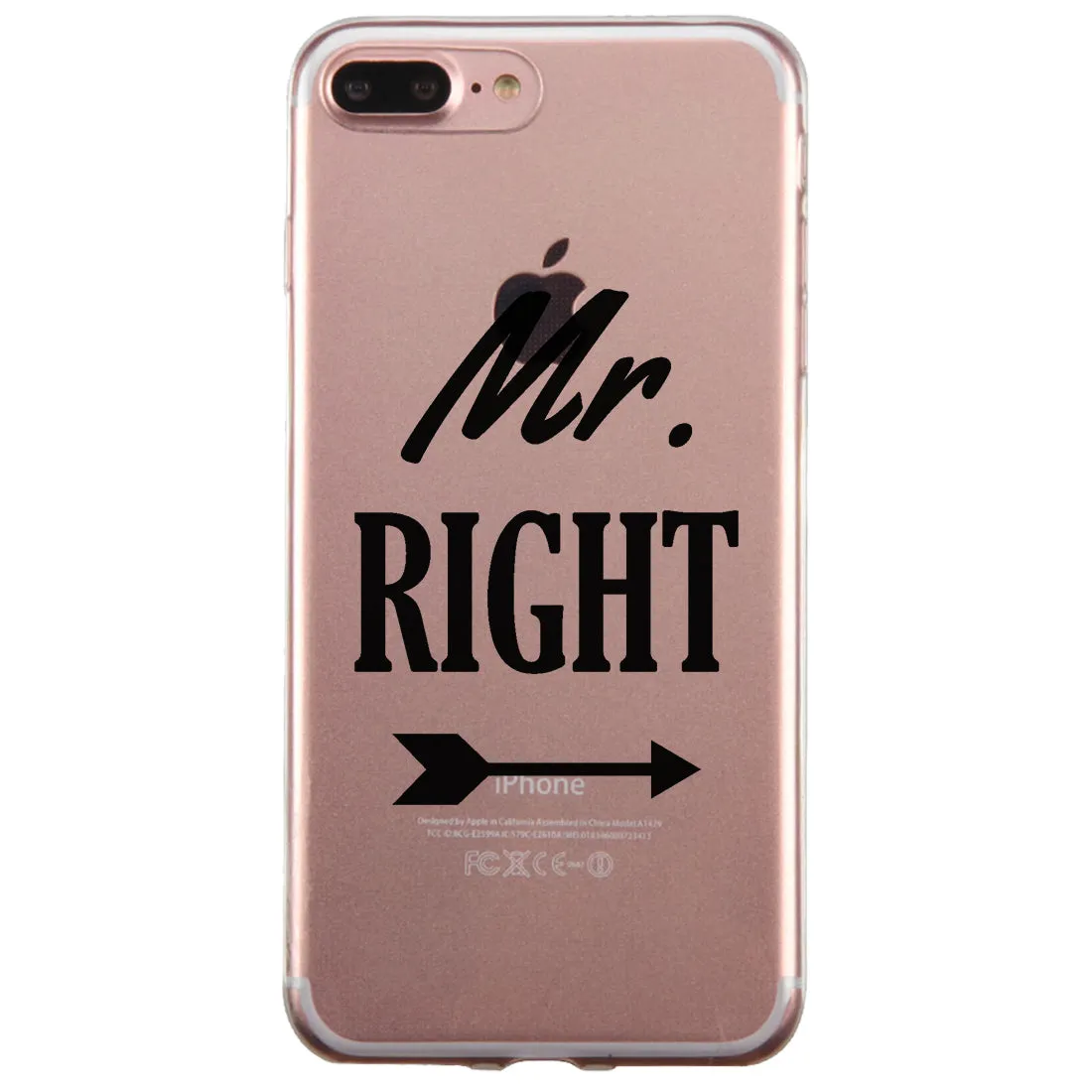 Mr. Mrs. Right Arrow Couple Matching Phone Cases Simple Modern Gift