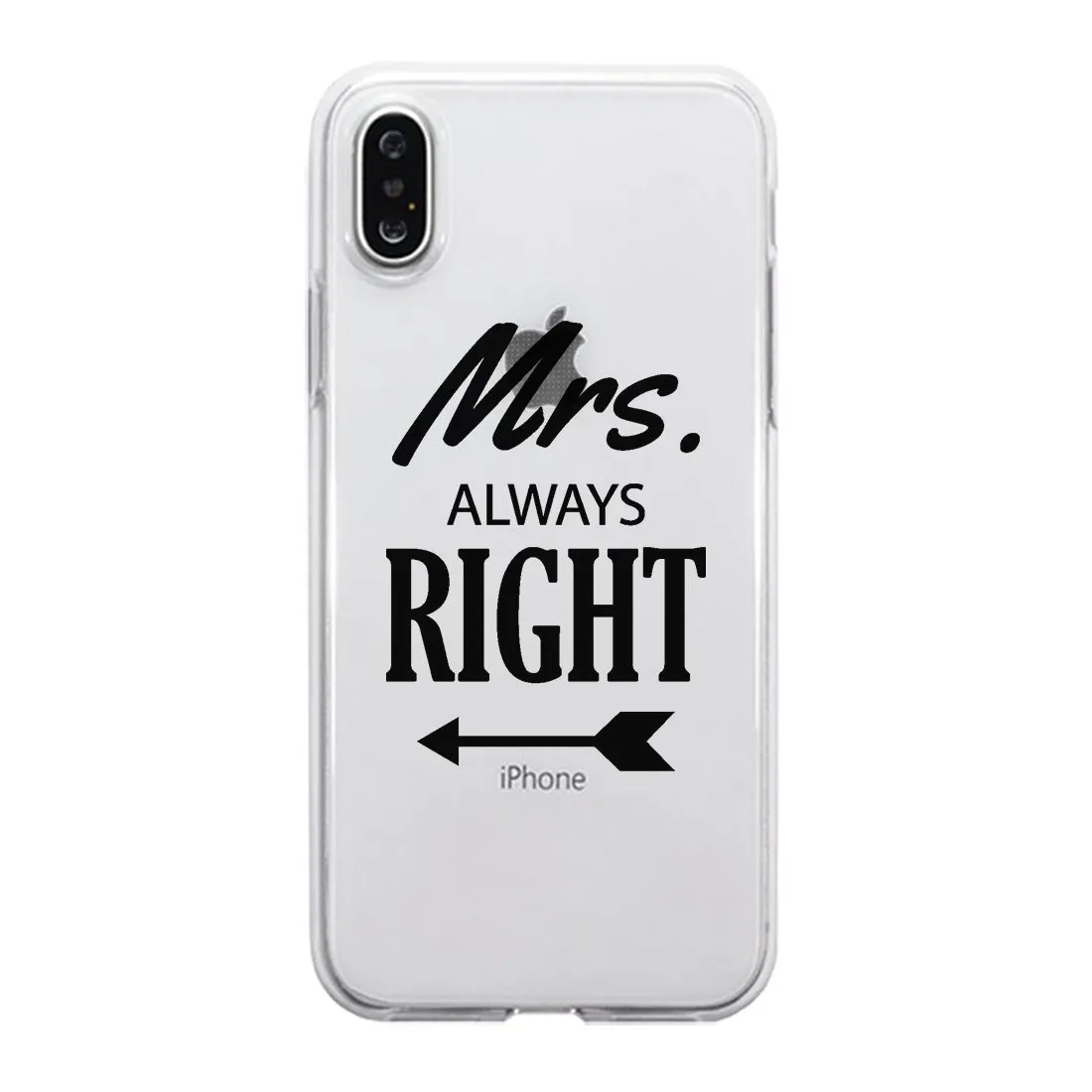 Mr. Mrs. Right Arrow Couple Matching Phone Cases Simple Modern Gift