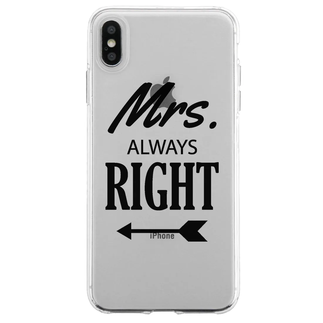 Mr. Mrs. Right Arrow Couple Matching Phone Cases Simple Modern Gift