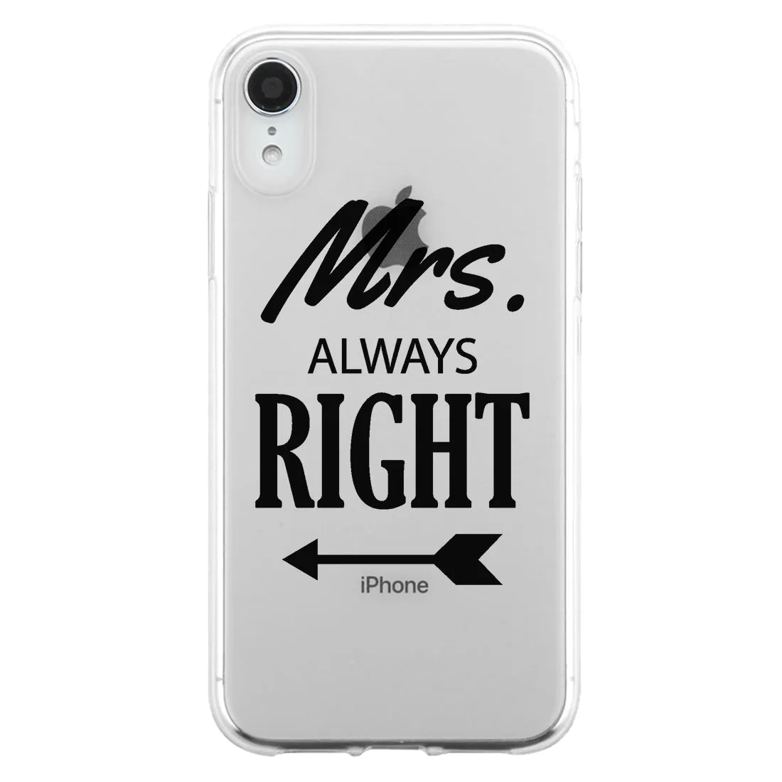 Mr. Mrs. Right Arrow Couple Matching Phone Cases Simple Modern Gift