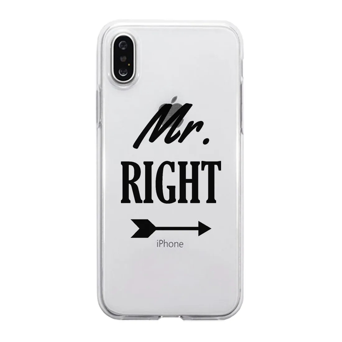 Mr. Mrs. Right Arrow Couple Matching Phone Cases Simple Modern Gift