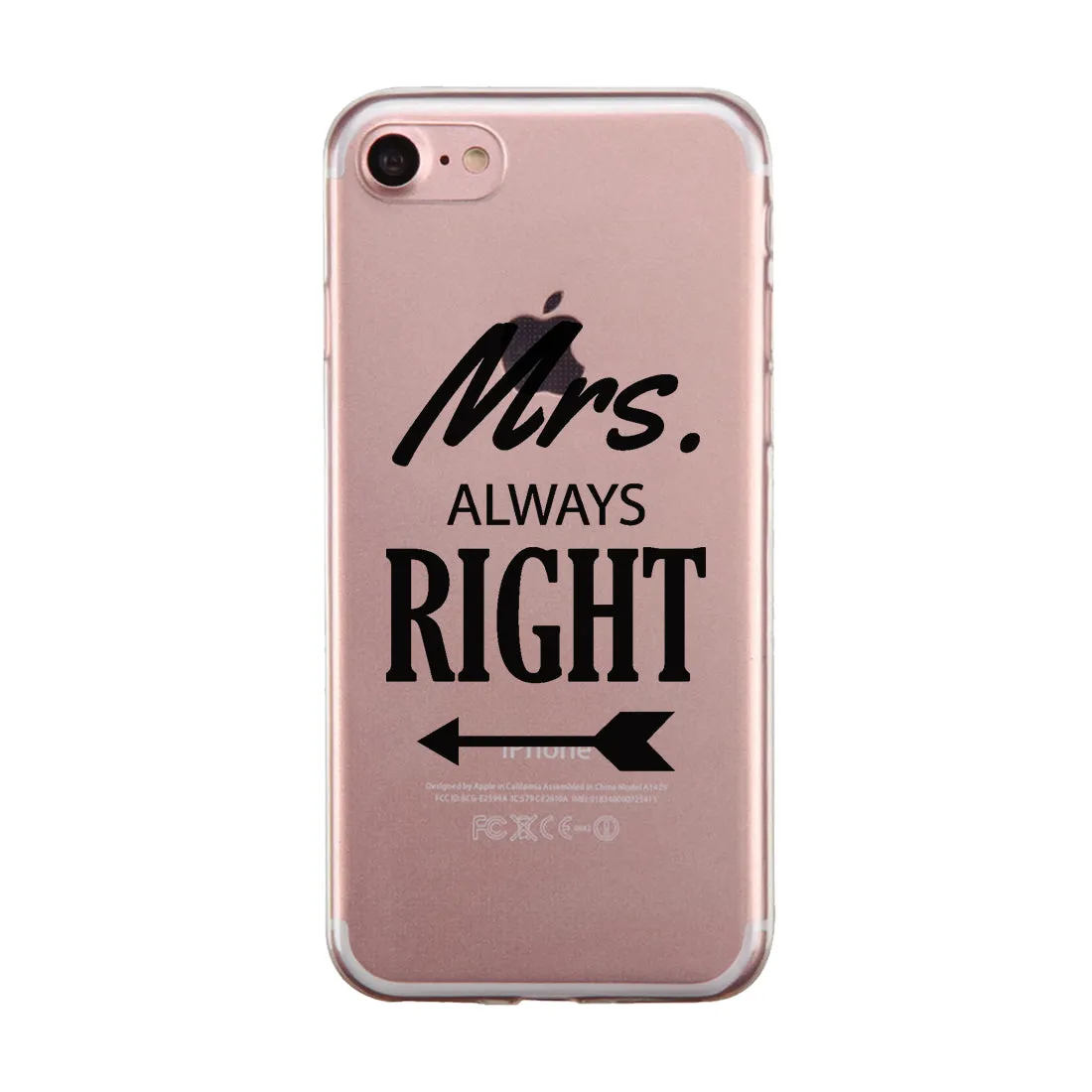 Mr. Mrs. Right Arrow Couple Matching Phone Cases Simple Modern Gift