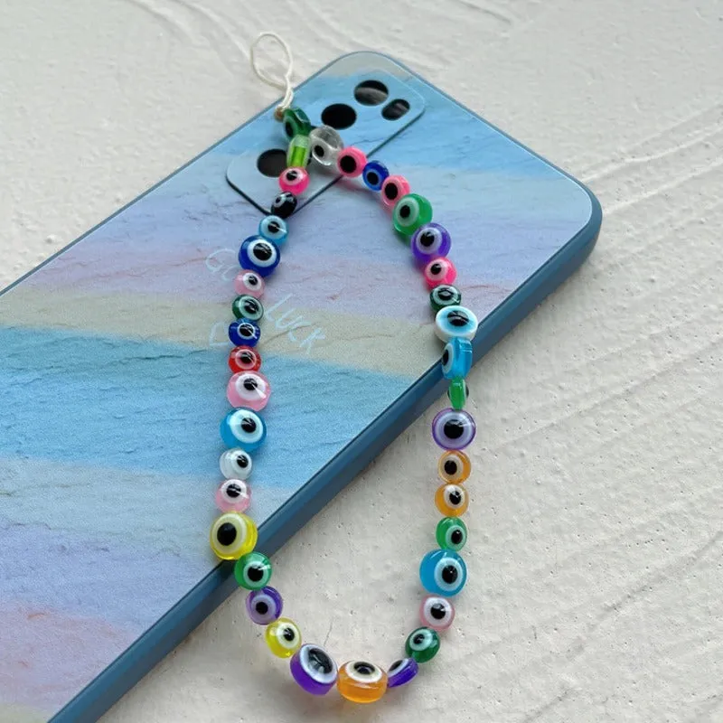 Multi-Colored Evil Eye Phone Charm