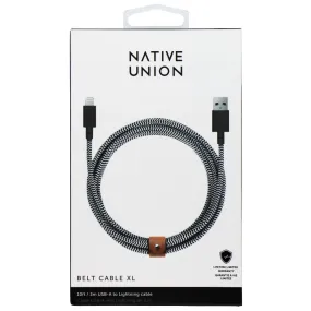 Native Union (BELT-L-ZEB-3-NP) USB-A to Lightning 10Ft Belt Cable XL - Zebra