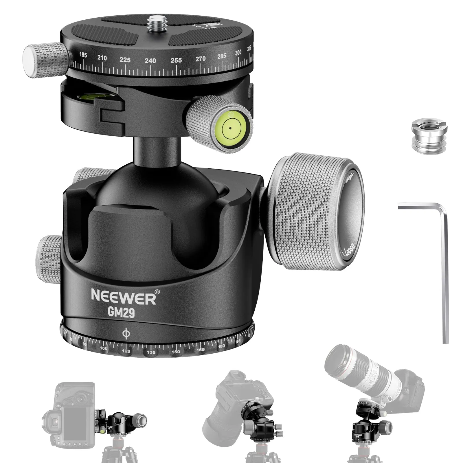 NEEWER GM29 Low Profile Aluminum Alloy Tripod Head