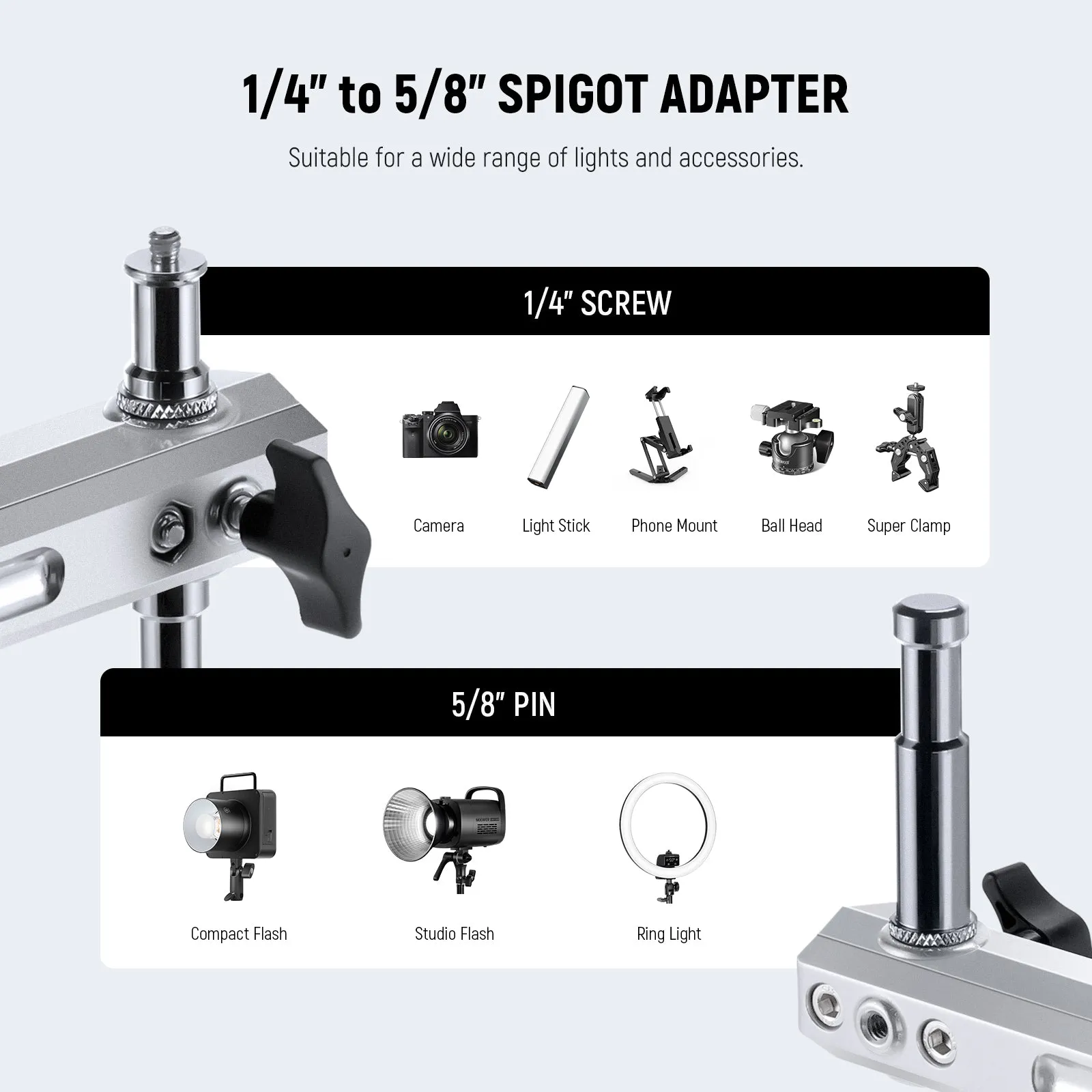 NEEWER TS010 Pistol Grip Sliding Aluminum Arm