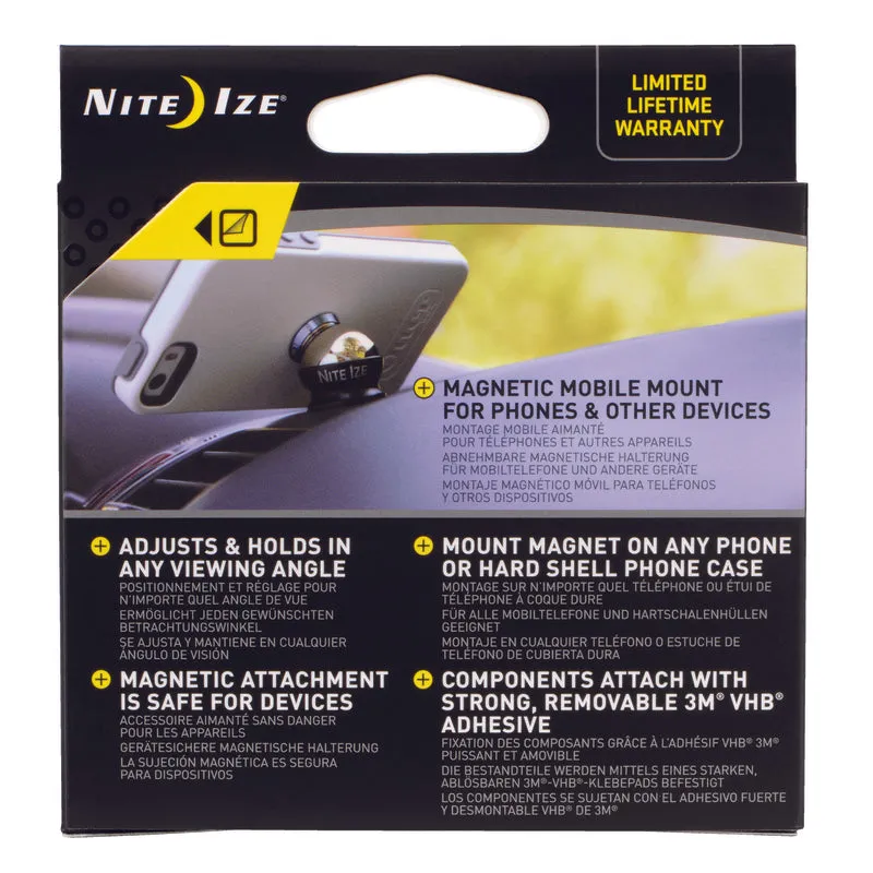 Nite Ize Steelie Black/Silver Cell Phone Car Mount For All Mobile Devices