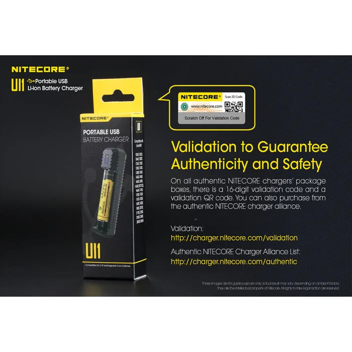 Nitecore UI1 Portable USB Battery Charger 便攜鋰電池充電器