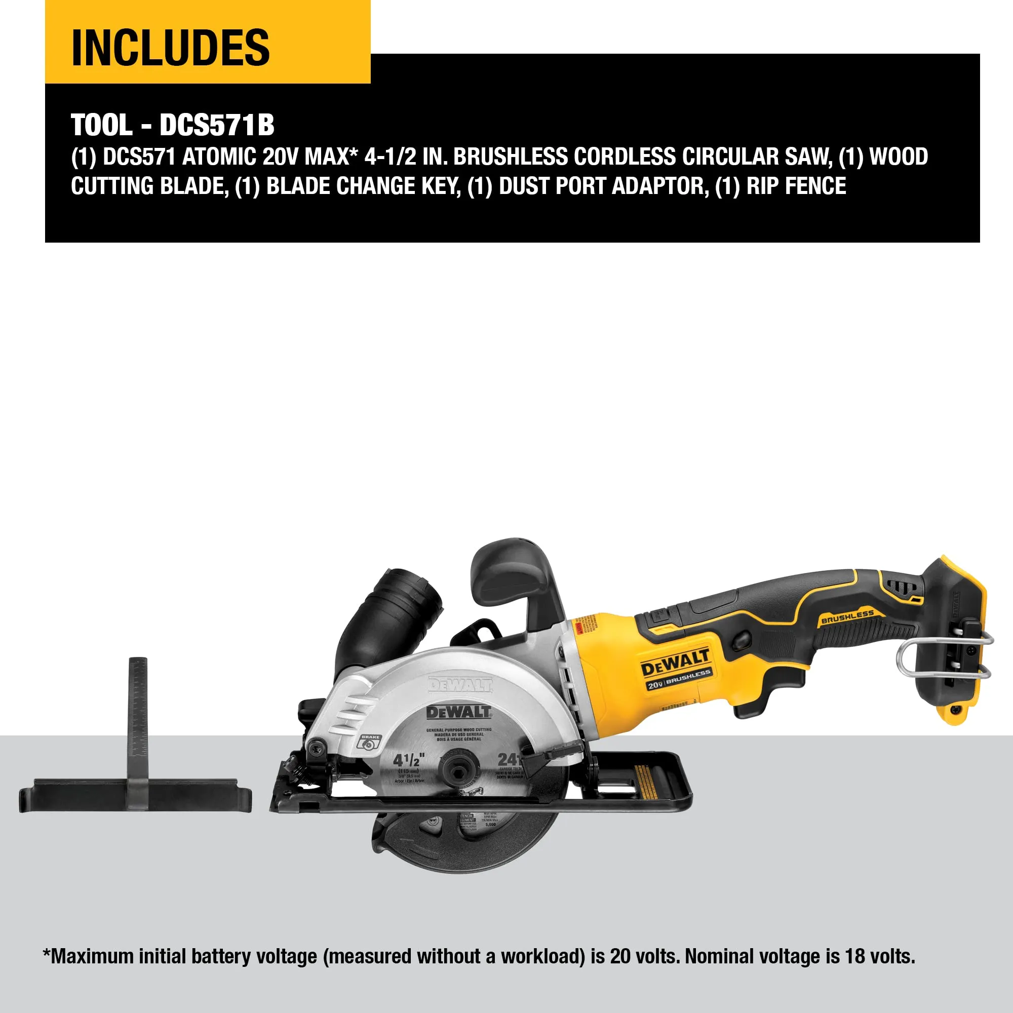 Open Box - Dewalt DCS571B 20-Volt Max Cordless 4-1/2 in. Circular Saw (Tool Only)