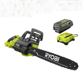 Open Box -  RYOBI 18 in. HP 40V Brushless Lithium-Ion Electric Cordless Battery Chainsaw - 5.0 Ah Battery and Charger Included