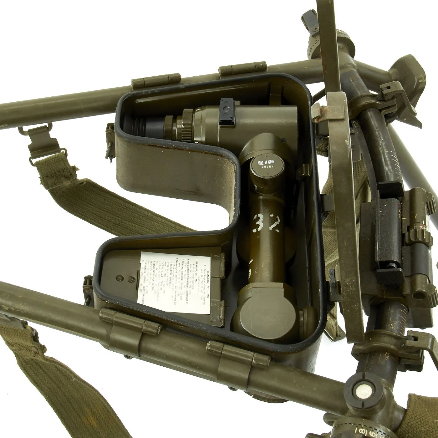 Original German MG3 Machine Gun Tripod with Hensoldt Wetzlar Periscope Sight