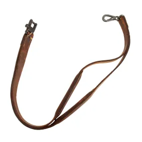 Original German WWII First Model MG 34 Padded Leather Carry Sling with Narrow Buckle - Geteilte Trageriemen