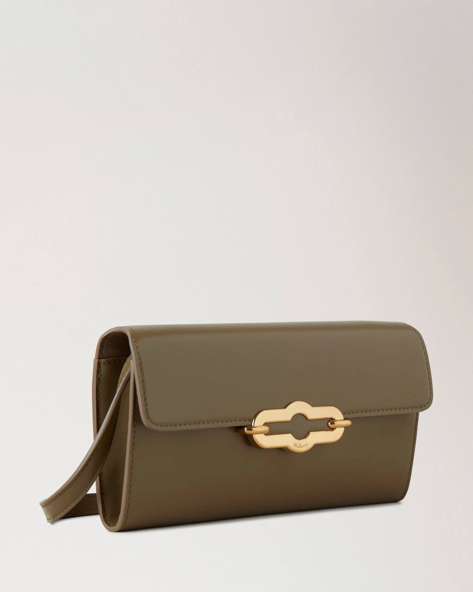 Pimlico Wallet On Strap Linen Green Super Lux Calf