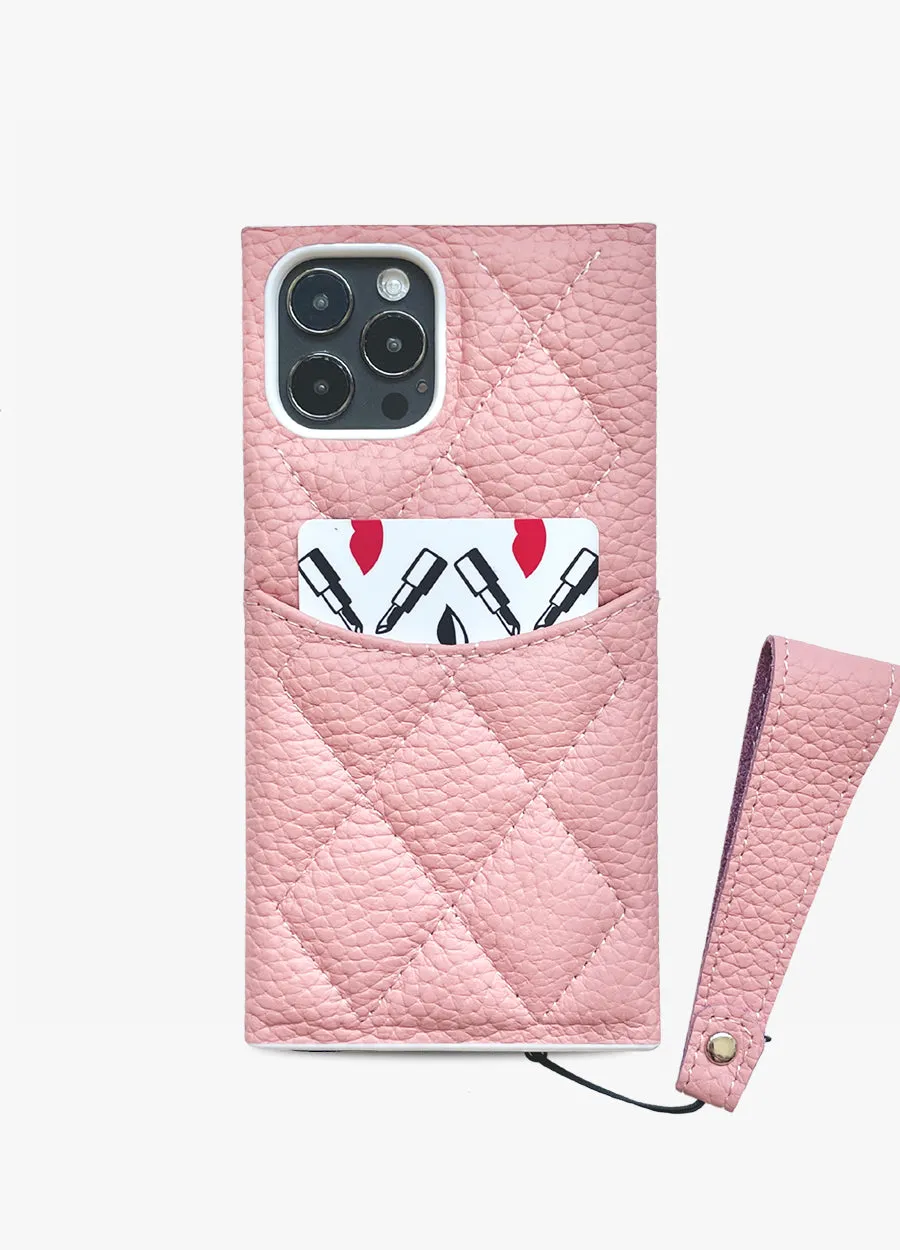 Pink Quilted Box Card Phone Case