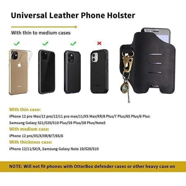 PJ20 Universal Leather Phone Holster with Key Holder