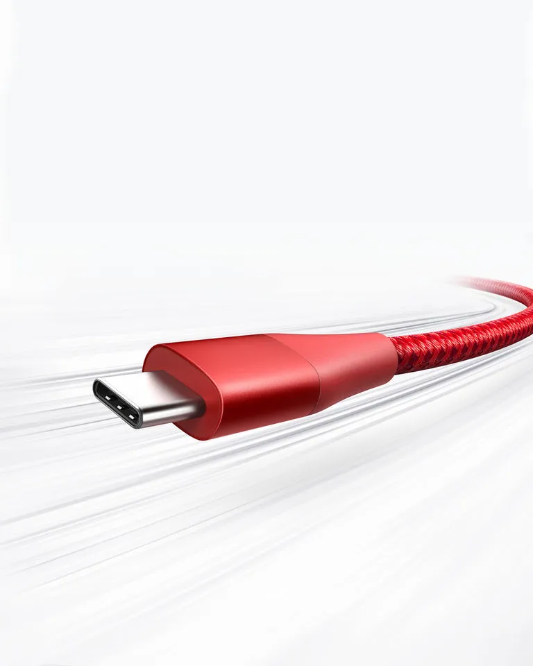 ^Pl  Ii Usb A To Usb C 3Ft Red