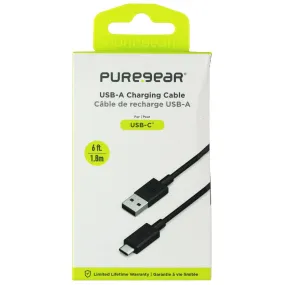 PureGear (6-Ft) USB-A to USB-C Charging Cable for Smartphones & More - Black