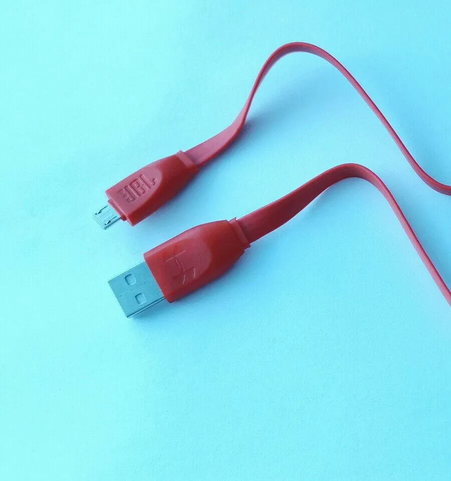 Red Micro USB Charger Flat Cable Cord for Jbl under armour sport earphone 40cm