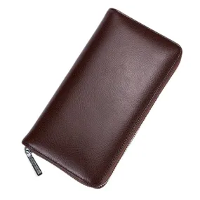 RFID Antimagnetic Genuine Leather 36 Card Slots Card Holder Long Wallet Purse For Women Men