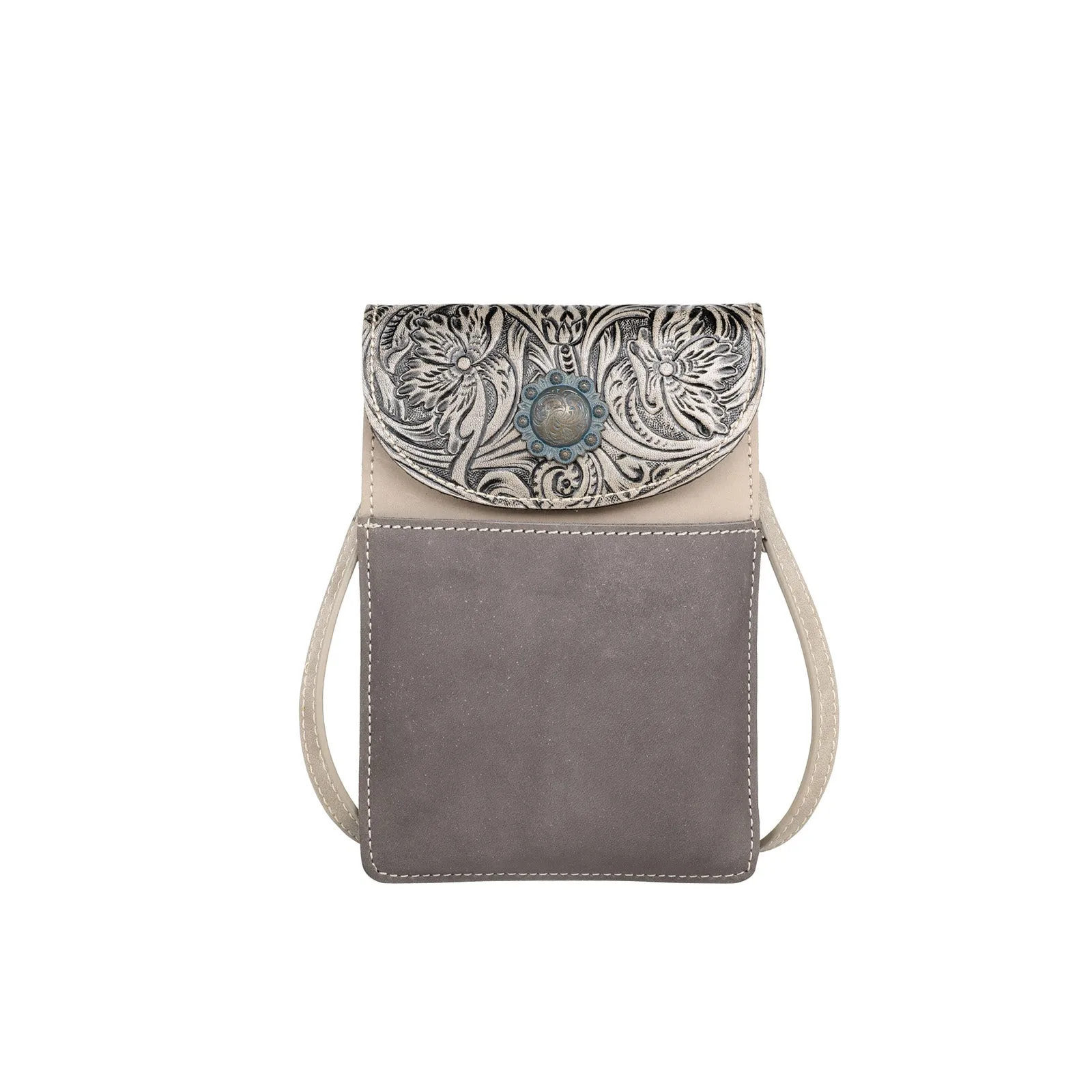 RLP-2003 Montana West Floral Tooled Genuine Leather Belt Loop Phone Holster Pouch/Multi-function Crossbody