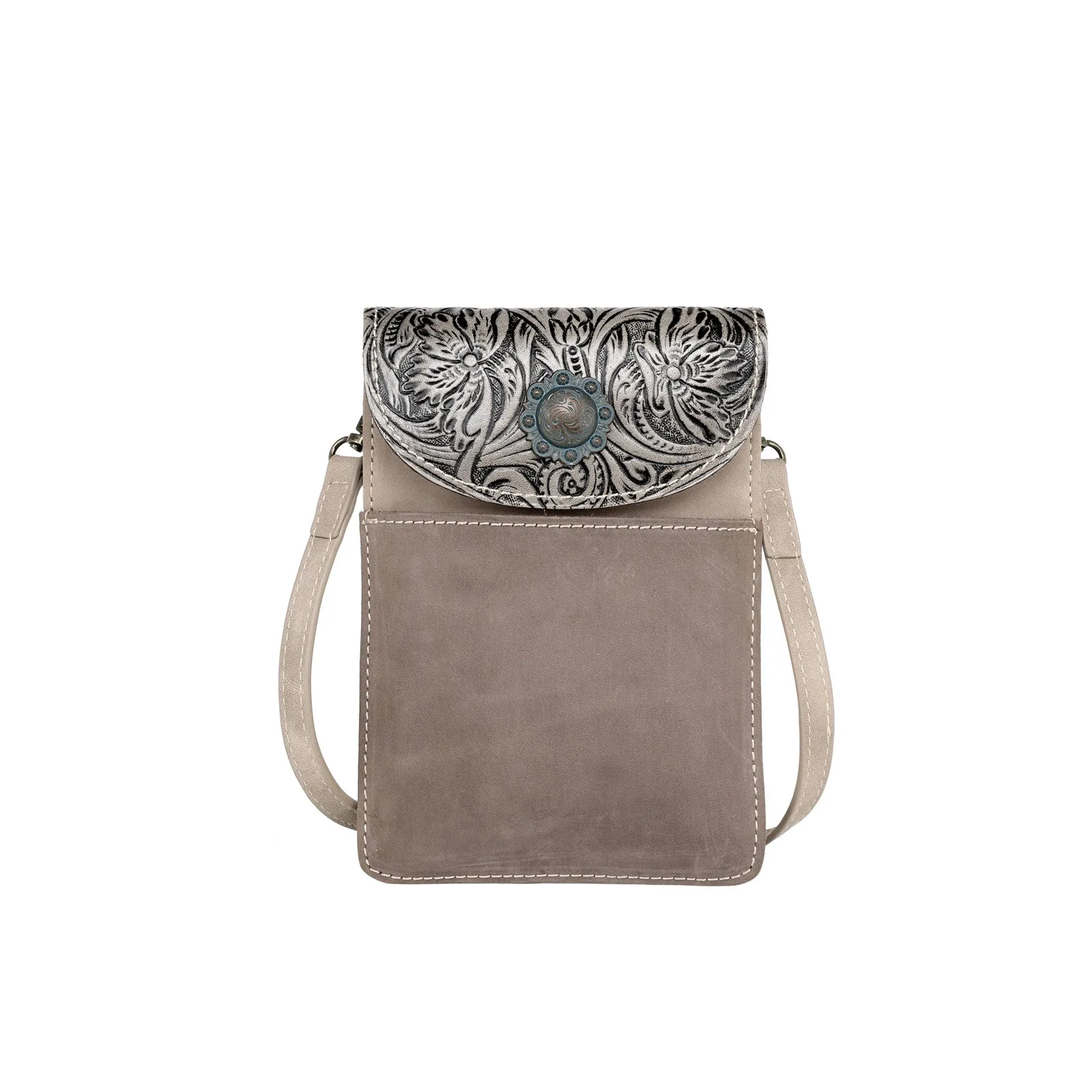 RLP-2003 Montana West Floral Tooled Genuine Leather Belt Loop Phone Holster Pouch/Multi-function Crossbody