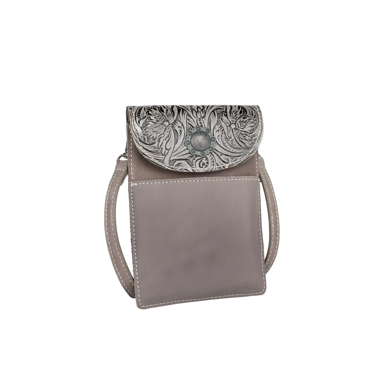 RLP-2003 Montana West Floral Tooled Genuine Leather Belt Loop Phone Holster Pouch/Multi-function Crossbody