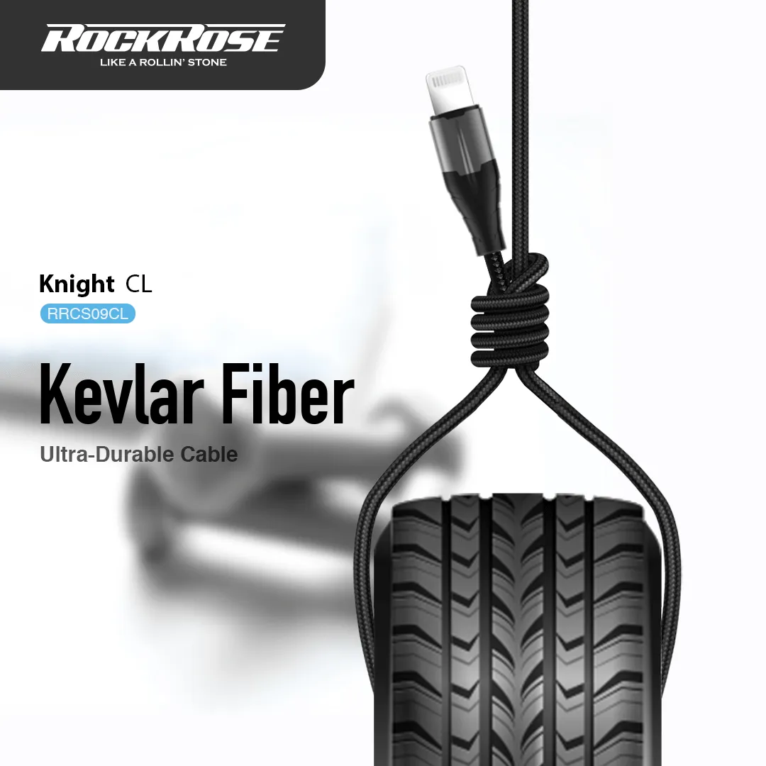 RockRose Knight USB-C to Lightning Kevlar Braided Cable (1M)