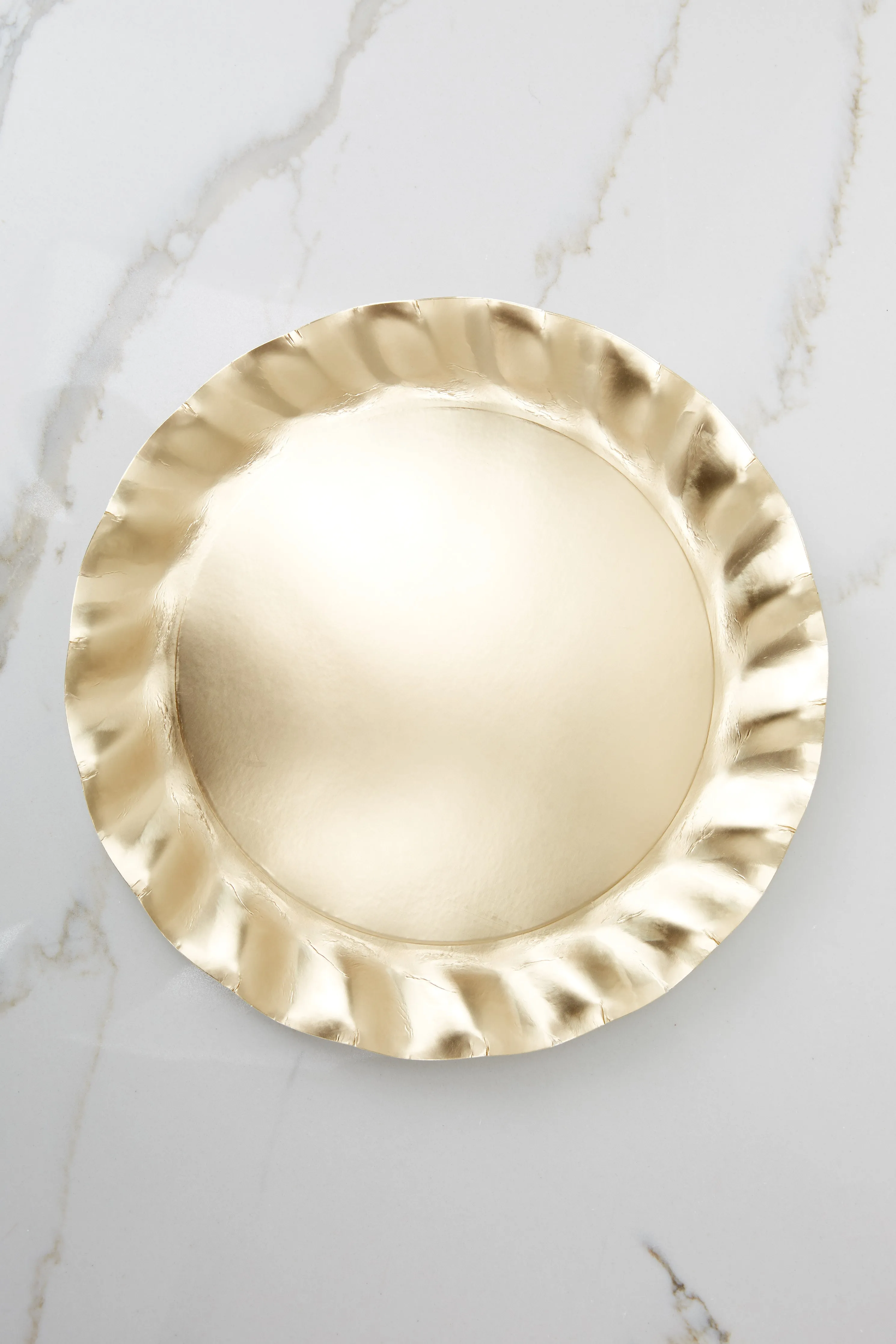 Satin Gold Wavy Charger Plate