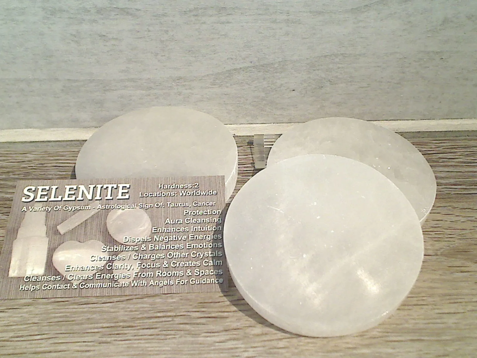 Selenite 3" Round Charging Plate