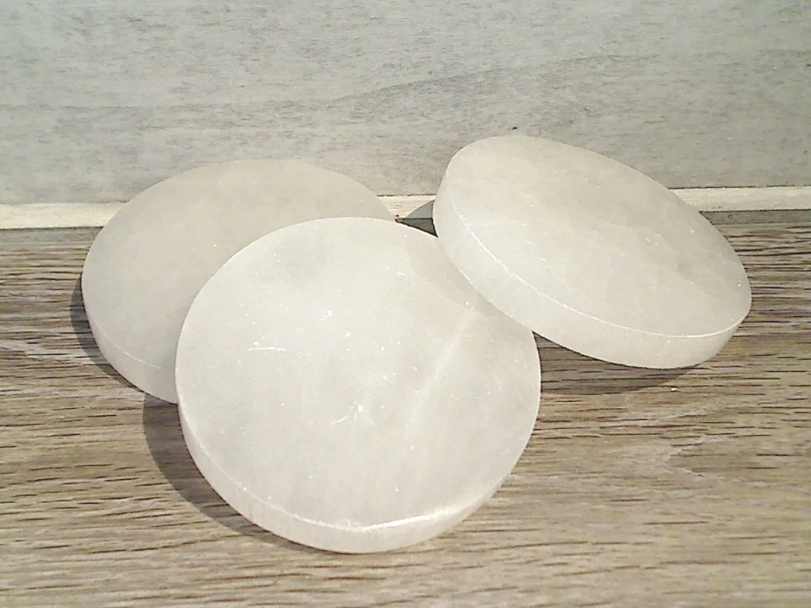 Selenite 3" Round Charging Plate