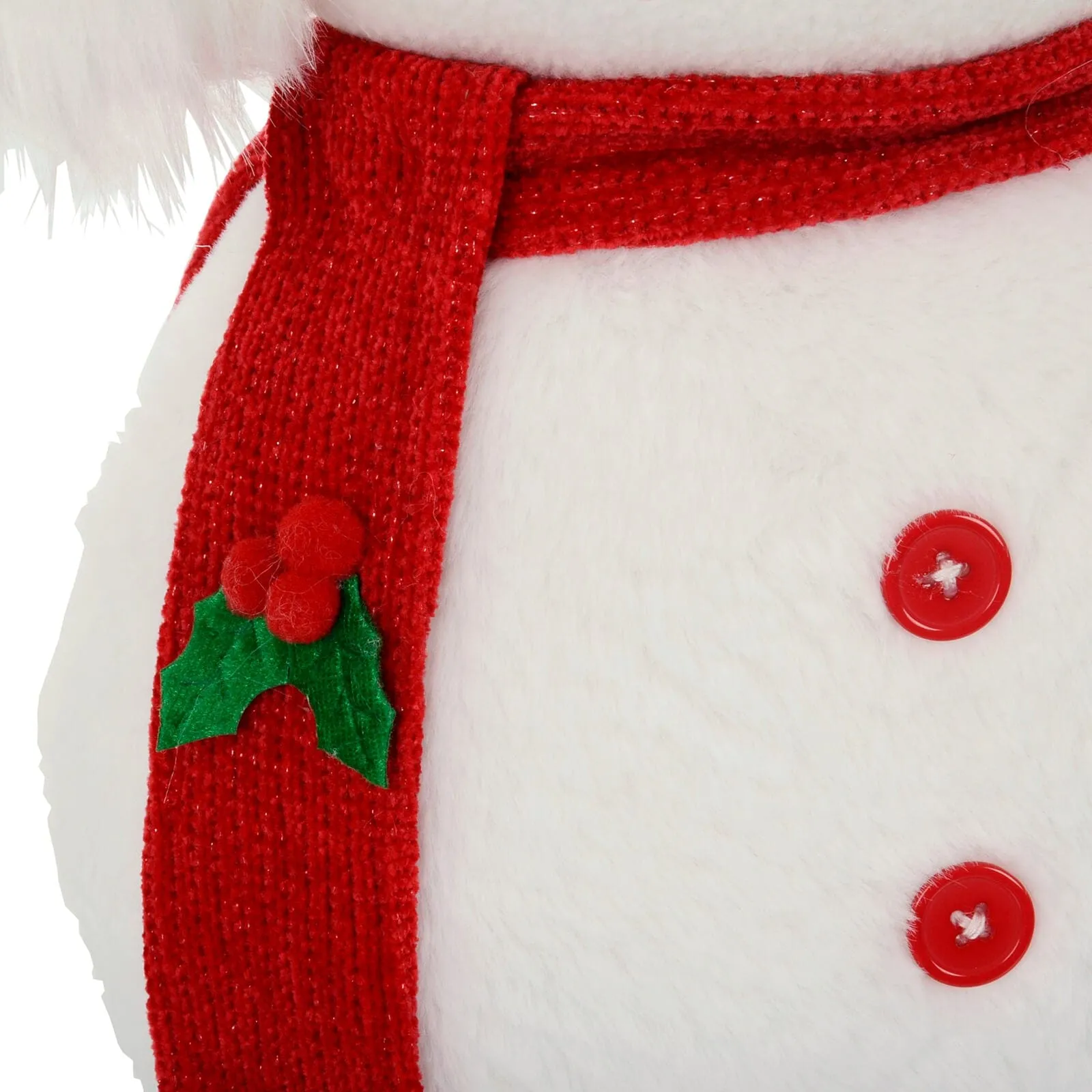 Snowman With Headphones Christmas Decoration White Red 35cm