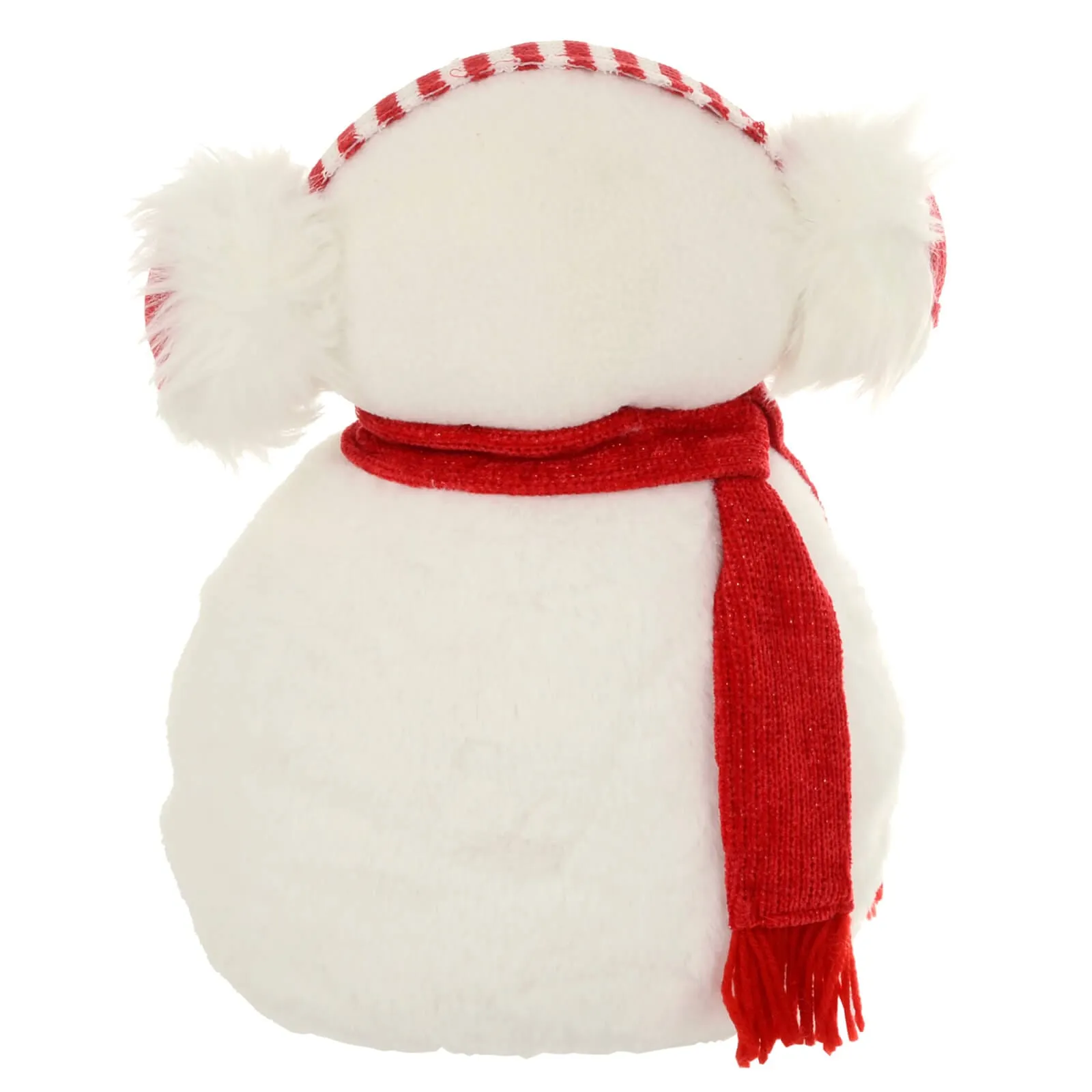 Snowman With Headphones Christmas Decoration White Red 35cm