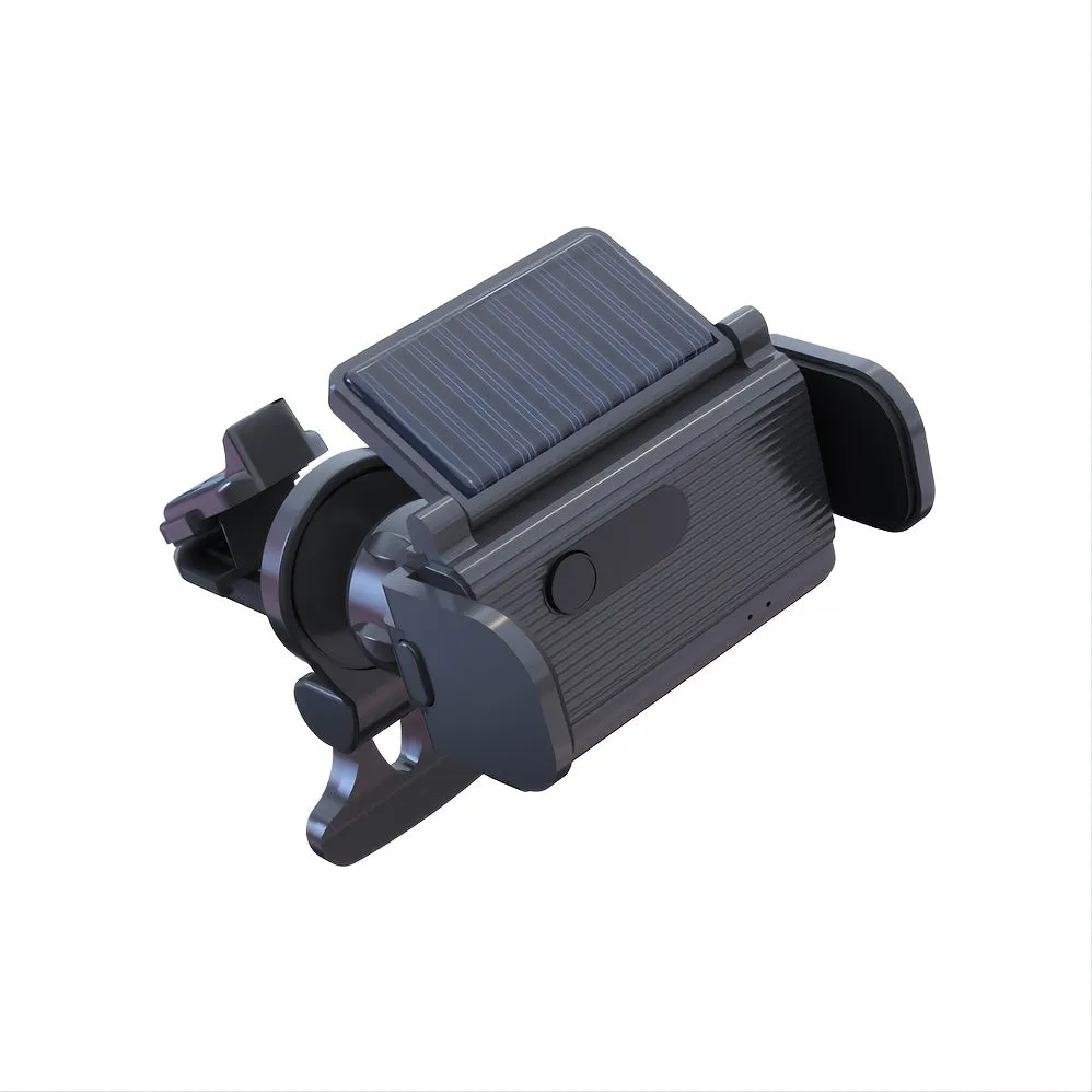 Solar Powered Electric Automatic Clamping Car Phone Holder Hands Free Clip Phone Mount