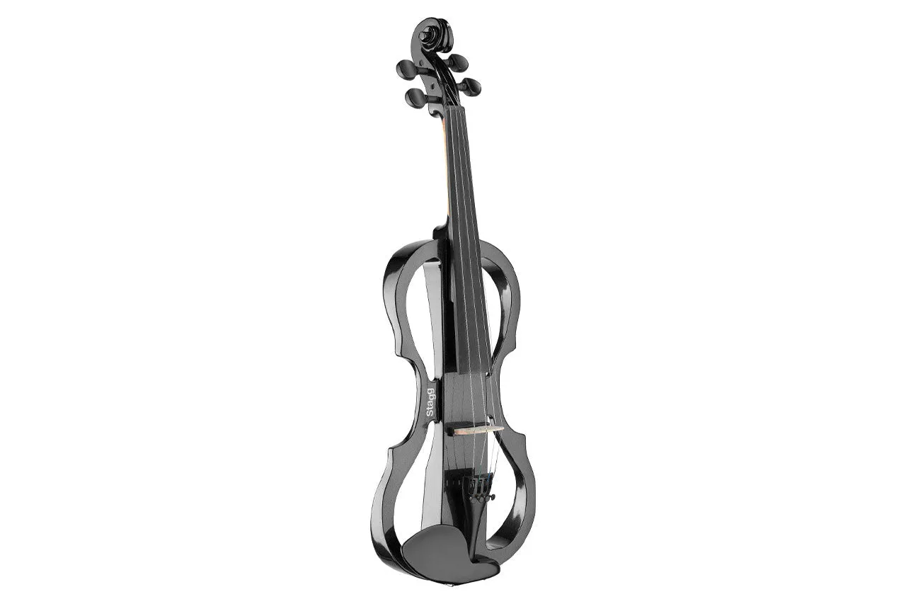 Stagg 4/4 Metallic Black Electric Violin Set