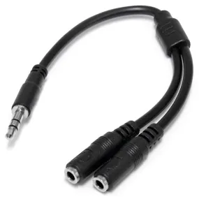 Startech.Com 3.5Mm Audio Extension Cable - Slim Audio Splitter Y Cable And Headphone Extender - Male To 2X Female Aux Ca