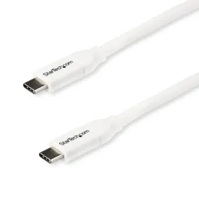 Startech.Com Usb C To Usb C Cable - 6 Ft / 2M - 5A Pd - M/M - White - Usb 2.0 - Usb-If Certified - Usb Type C Cable - Us