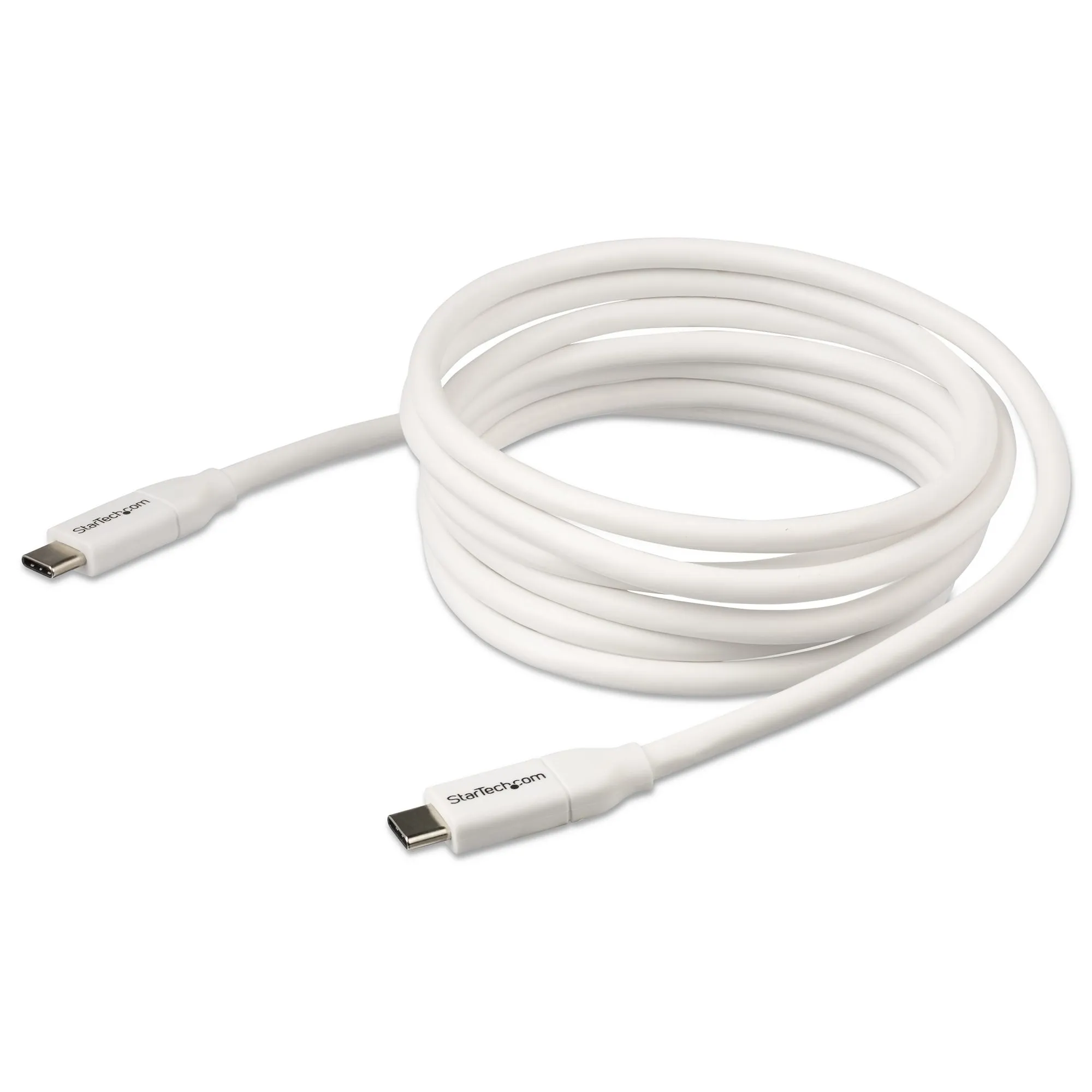 Startech.Com Usb C To Usb C Cable - 6 Ft / 2M - 5A Pd - M/M - White - Usb 2.0 - Usb-If Certified - Usb Type C Cable - Us