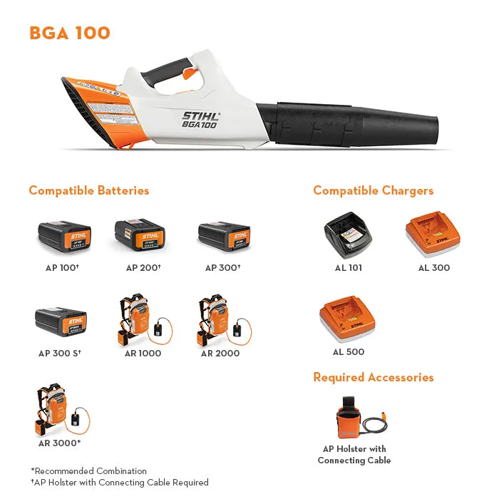 STIHL BGA 100 Handheld Blower Lithium-Ion Battery Powered