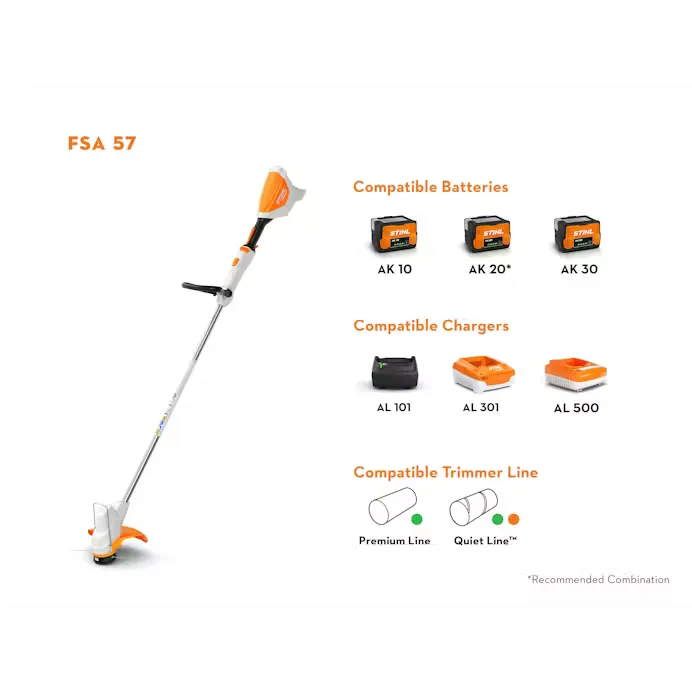 Stihl | FSA 57 Battery Trimmer | w/ AK 10 Battery & AL 101 charger (4522 011 5771 US)