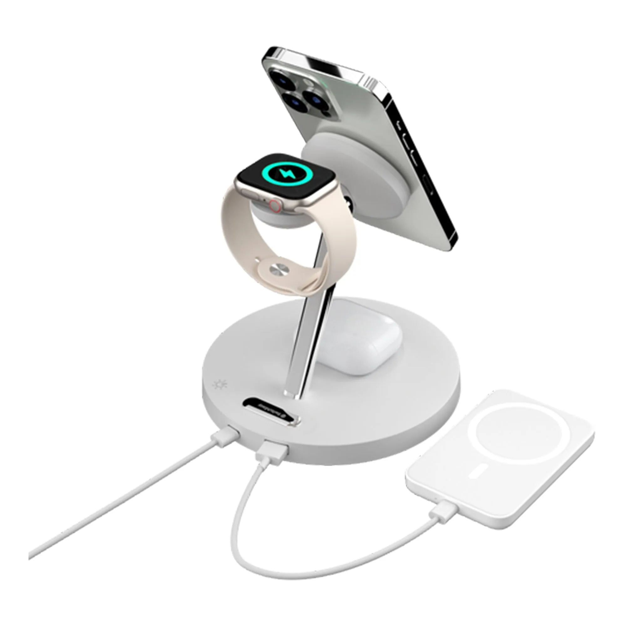 SwitchEasy MagPower 4-in-1 Magnetic Wireless Charging Stand ( 15W ) - White