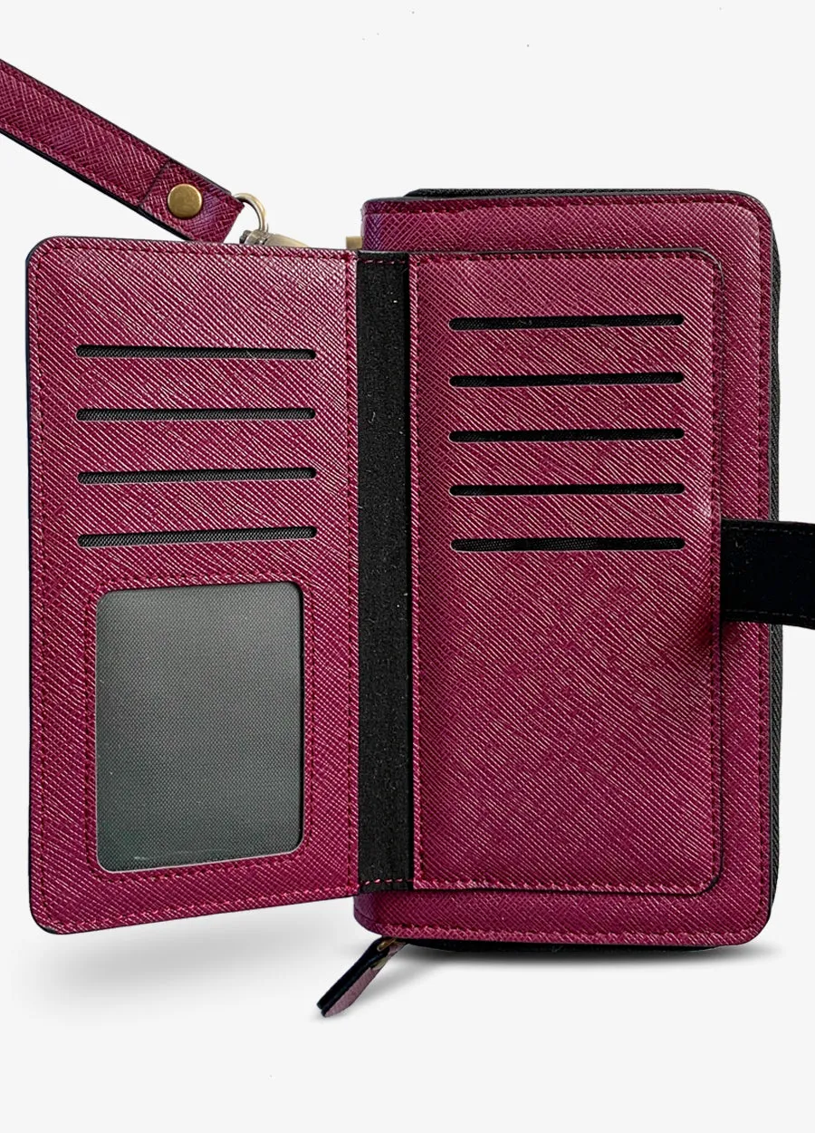 The Luxe Ultimate Wristlet Phone Case in Berry