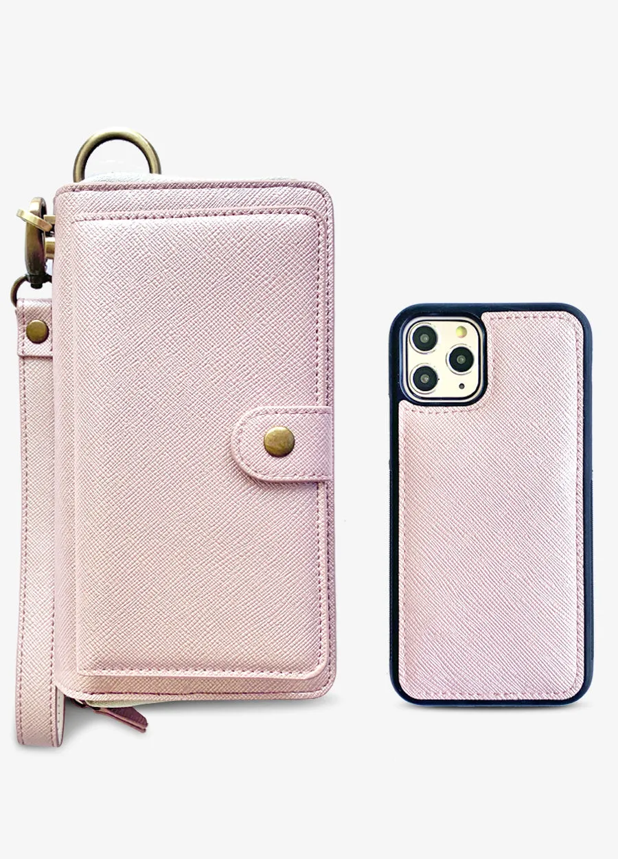 The Luxe Ultimate Wristlet Phone Case in Pearl Pink