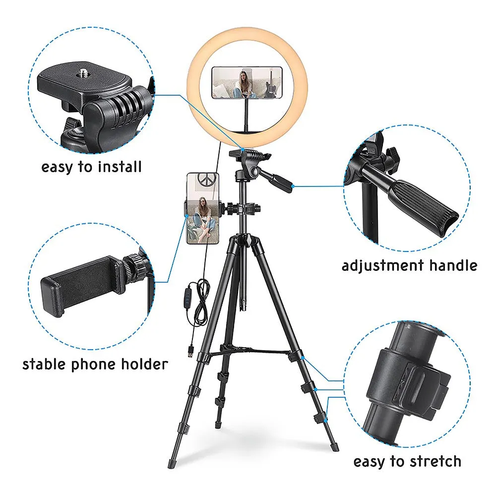 TheLAShop 12in Dimmable Ring Light & Tripod Stand & Camera Phone Mount