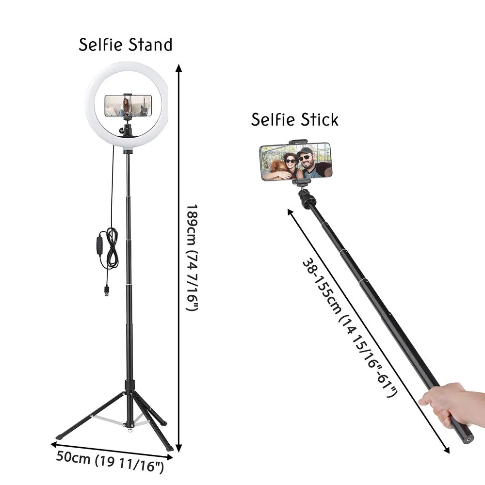 TheLAShop 12in Dimmable Ring Light & Tripod Stand & Camera Phone Mount